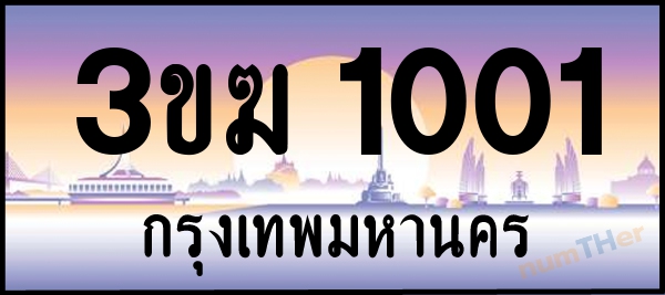 3ขฆ 1001 เลขทะเบียนรถ ป้ายประมูล ผลรวมเลขศาสตร์ 10