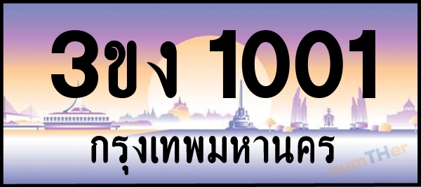 3ขง 1001 เลขทะเบียนรถ ป้ายประมูล ผลรวมเลขศาสตร์ 9