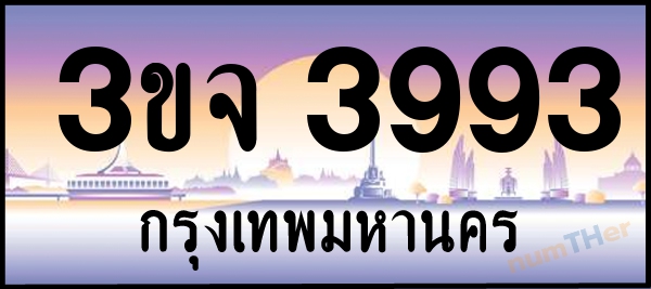 3ขจ 3993 เลขทะเบียนรถ ป้ายประมูล ผลรวมเลขศาสตร์ 35