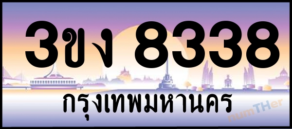 3ขง 8338 เลขทะเบียนรถ ป้ายประมูล ผลรวมเลขศาสตร์ 29