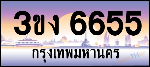 3ขง 6655 เลขทะเบียนรถ ป้ายประมูล ผลรวมเลขศาสตร์ 29
