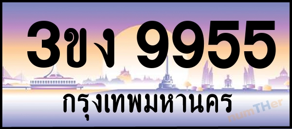 3ขง 9955 เลขทะเบียนรถ ป้ายประมูล ผลรวมเลขศาสตร์ 35