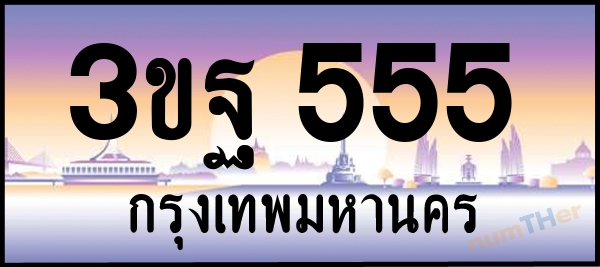3ขฐ 555 เลขทะเบียนรถ ป้ายประมูล ผลรวมเลขศาสตร์ 29
