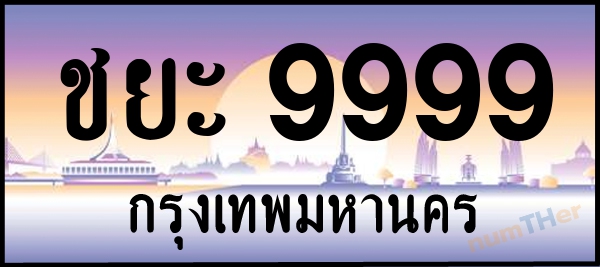 ชยะ 9999 เลขทะเบียนรถ ป้ายประมูล ผลรวมเลขศาสตร์ 46