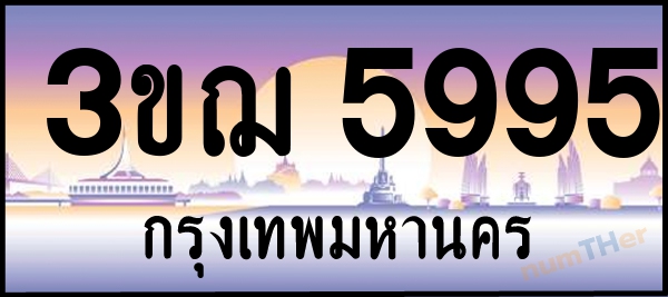 3ขฌ 5995 เลขทะเบียนรถ ป้ายประมูล ผลรวมเลขศาสตร์ 38