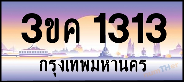 3ขค 1313 เลขทะเบียนรถ ป้ายประมูล ผลรวมเลขศาสตร์ 17