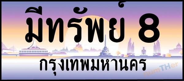 มีทรัพย์ 8 เลขทะเบียนรถ ป้ายประมูล ผลรวมเลขศาสตร์ 54