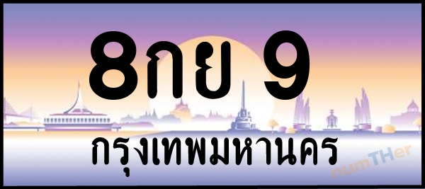 8กย 9 เลขทะเบียนรถ ป้ายประมูล ผลรวมเลขศาสตร์ 26