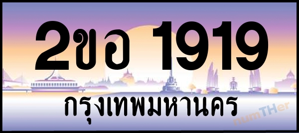 2ขอ 1919 เลขทะเบียนรถ ป้ายประมูล ผลรวมเลขศาสตร์ 30