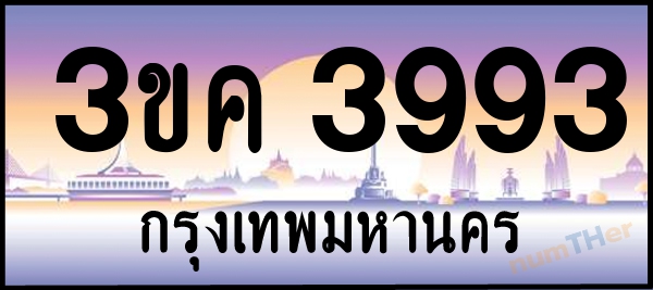 3ขค 3993 เลขทะเบียนรถ ป้ายประมูล ผลรวมเลขศาสตร์ 33