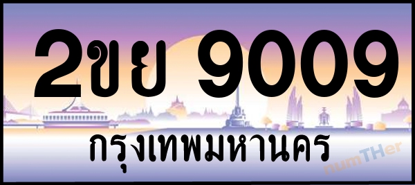 2ขย 9009 เลขทะเบียนรถ ป้ายประมูล ผลรวมเลขศาสตร์ 30