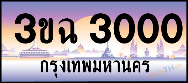 3ขฉ 3000 เลขทะเบียนรถ ป้ายประมูล ผลรวมเลขศาสตร์ 13