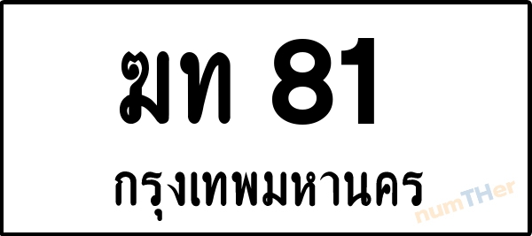 ฆท 81 เลขทะเบียนรถ ป้ายขาวดำ ผลรวมเลขศาสตร์ 13