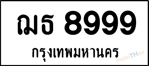 ฌธ 8999 เลขทะเบียนรถ ป้ายขาวดำ ผลรวมเลขศาสตร์ 44