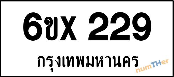 จองเลขทะเบียนรถ 6ขx 229 กรุงเทพมหานคร 3000 บาท